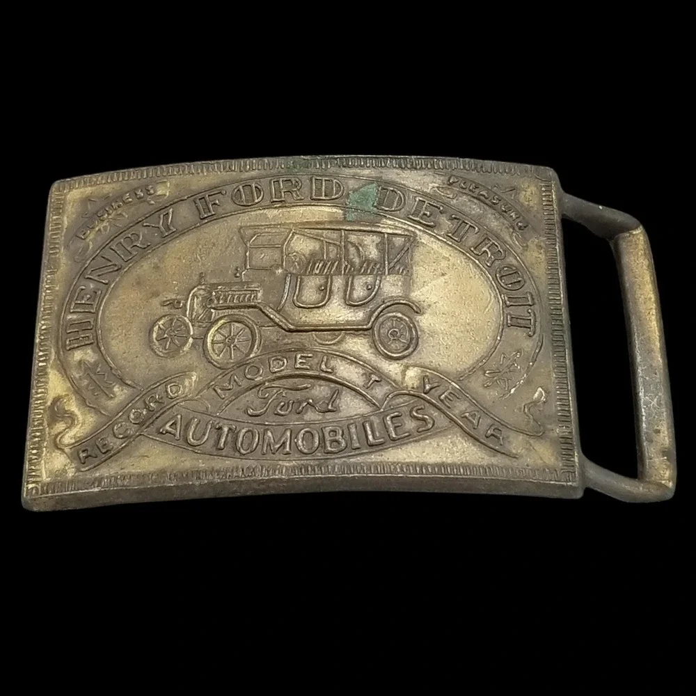 Henry Ford Brass Belt Buckle‎ - Antique Ford Model T Automobile Collectors